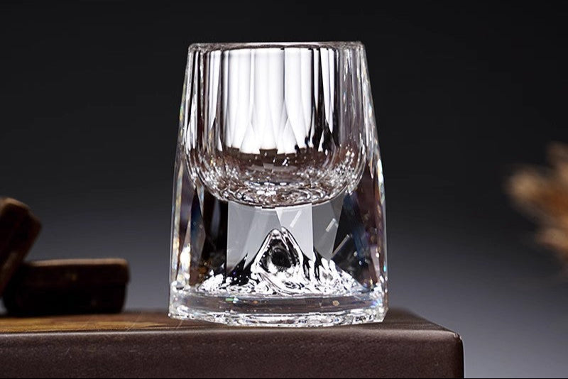 Crystal Glass Wine Decanter Set with Gold Foil Shot Cup Julia M LifeStyles