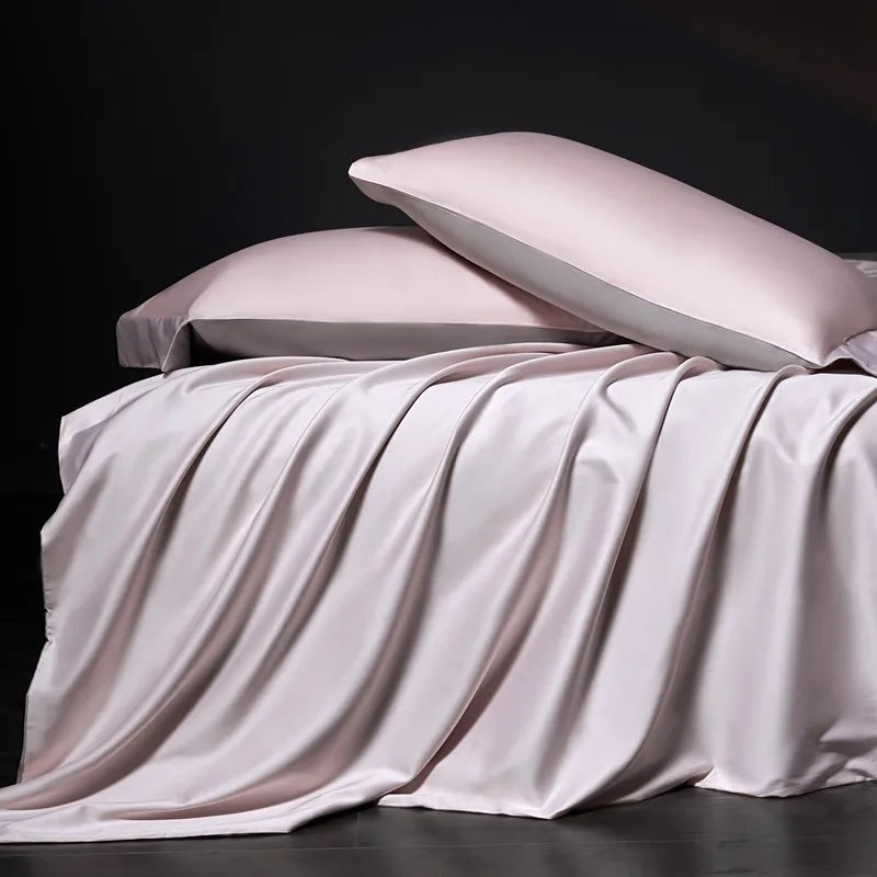 Luxury 100% Egyptian Cotton Reversible Duvet Cover Set - Silver & Purple Julia M LifeStyles