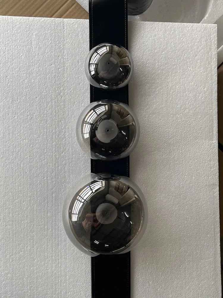 2025 Modern WaterDrop Leather LED Pendant LampsBelt Glass Ball Ceiling Chandelier Home Decor Hall Villa Living Lighting Fixture Julia M LifeStyles