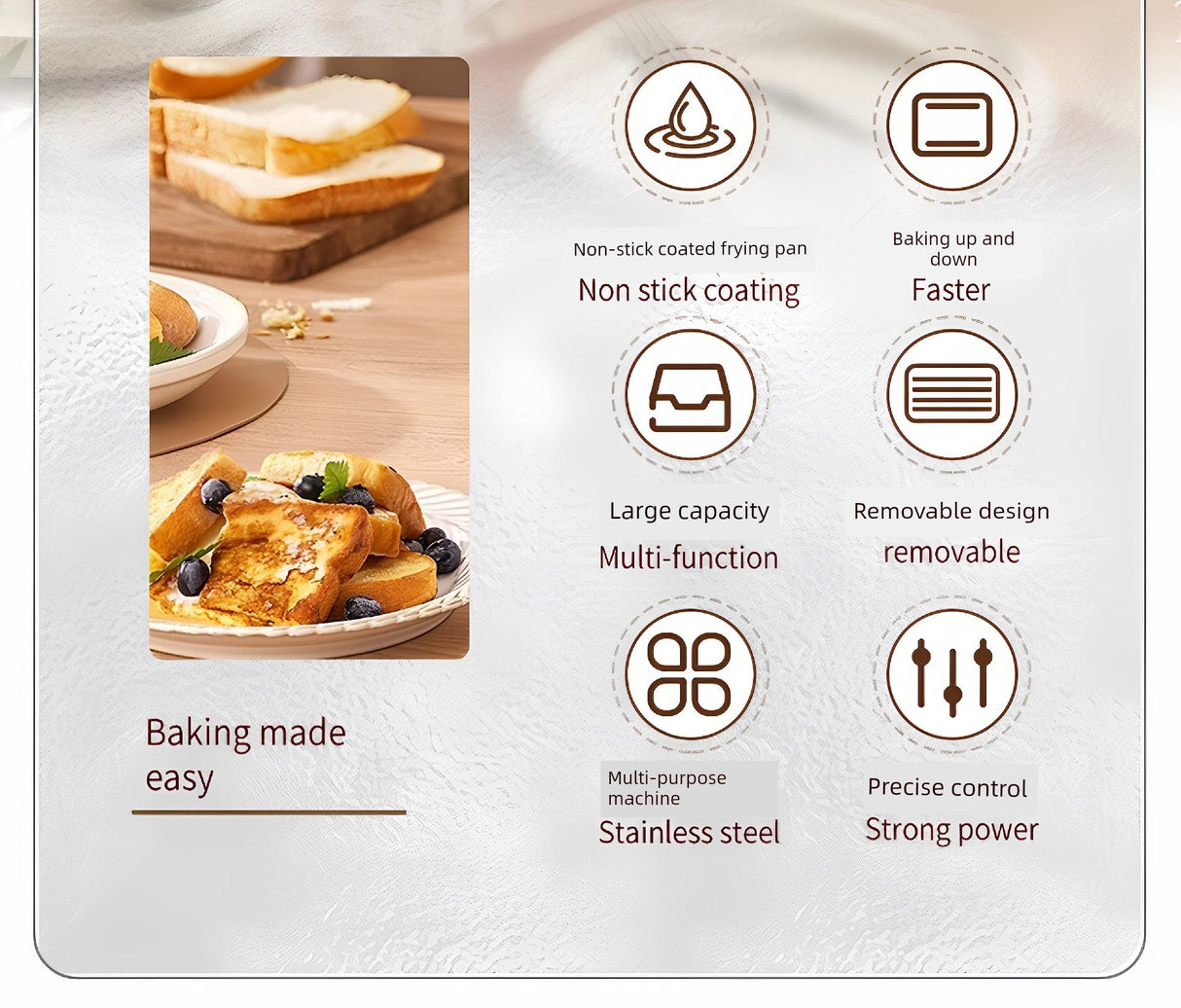 Versatile 3-in-1 Breakfast Machine: Toaster, Sandwich Maker & Bread Maker Julia M Home & Kitchen