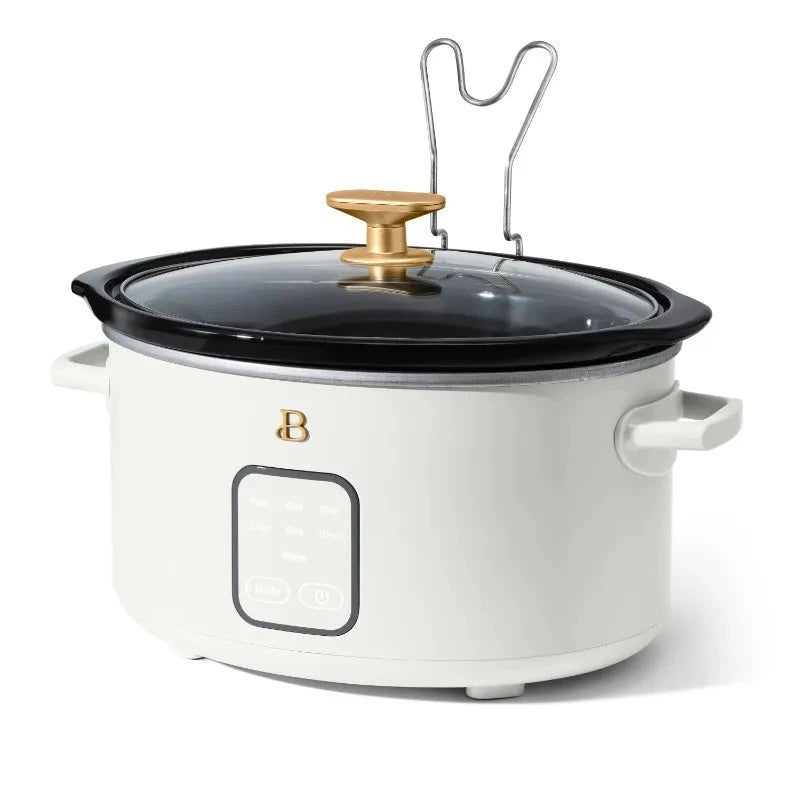Drew Barrymore Beautiful 4Qt Touch-Activated Slow Cooker - White Icing Julia M LifeStyles