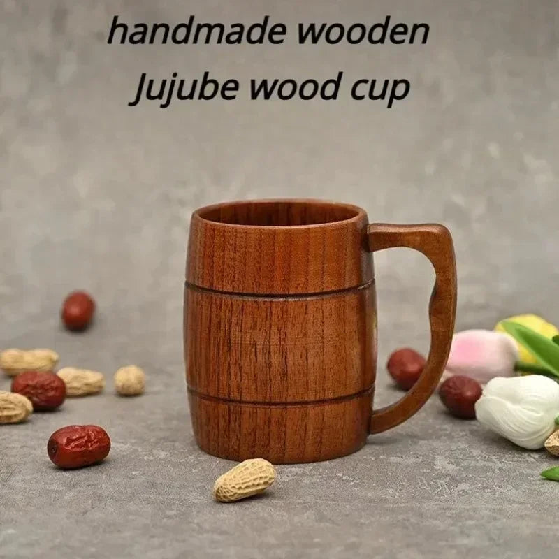 Wooden Beer Cup Retro Big Capacity Tea Water Classic Wood Drinking Mug - Julia M LifeStyles