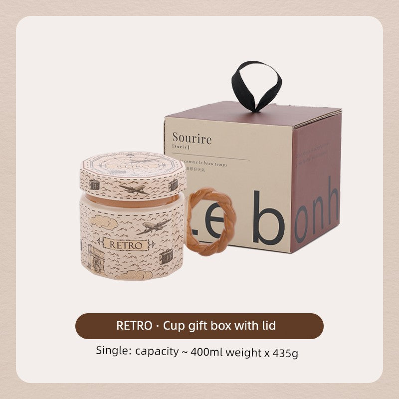 Hero Retro Ceramic Mug with Lid - Exquisite 300-400ml Coffee Cup Julia M LifeStyles