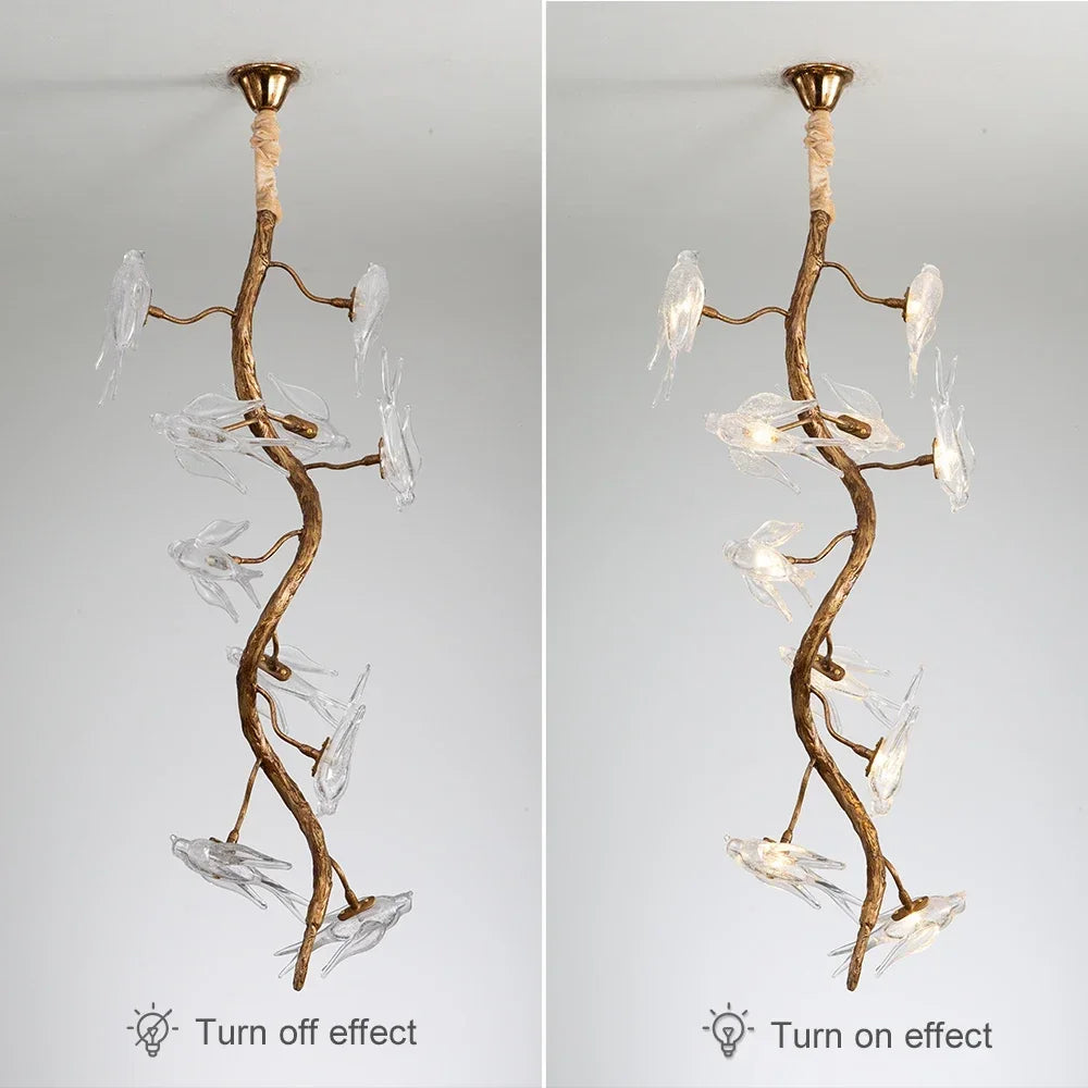Artpad Designer Glass Bird Song Crystal Chandelier