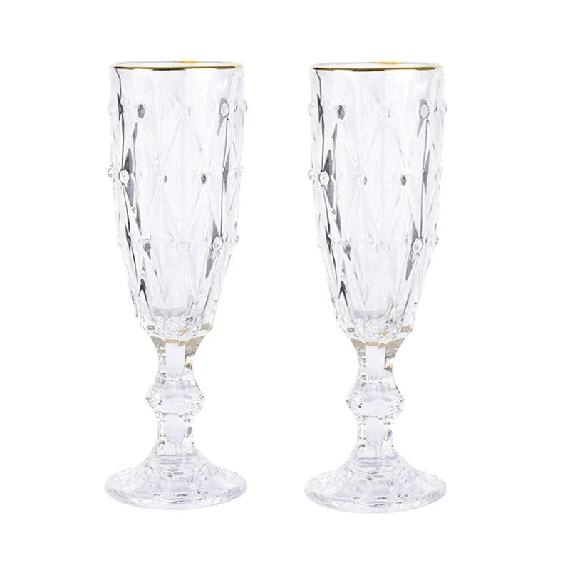 170ml Luxurious Crystal Champagne Glasses - Retro Cocktail Goblet Julia M LifeStyles