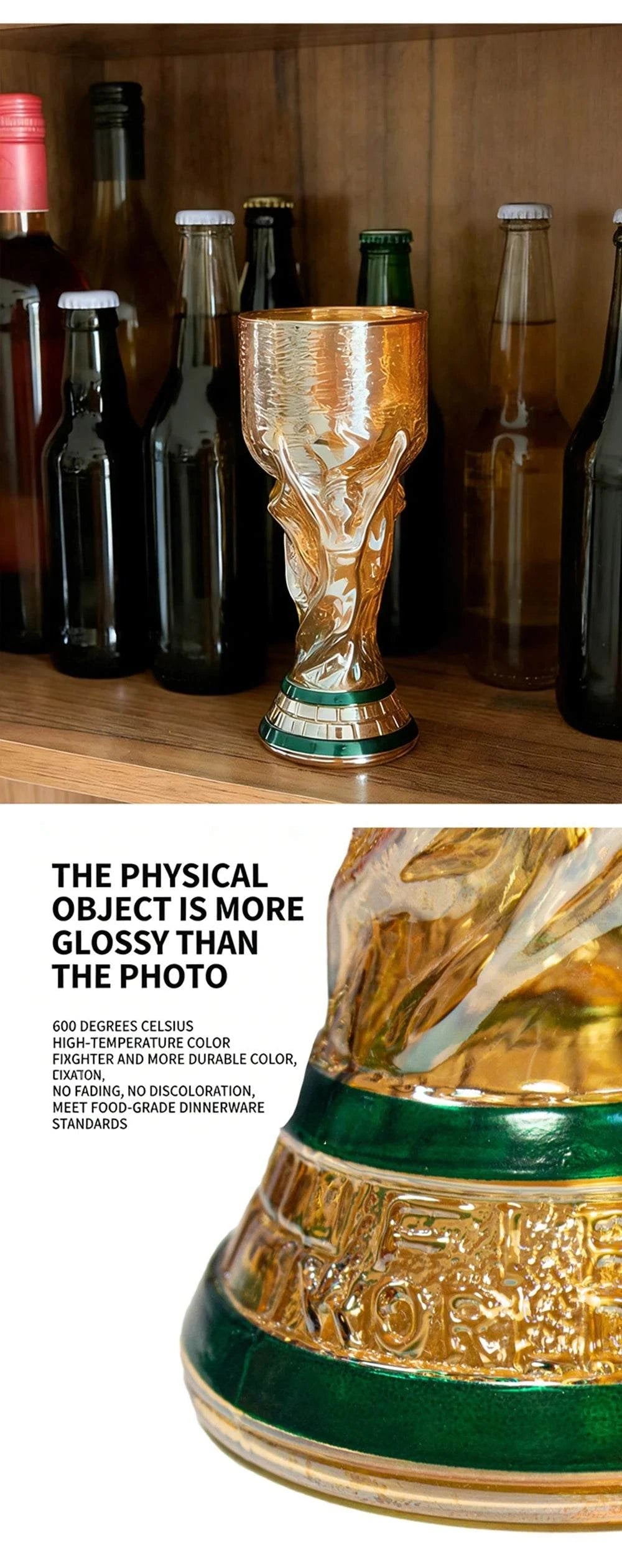 Premier Football Soccer Trophy Shaped Beer Glass