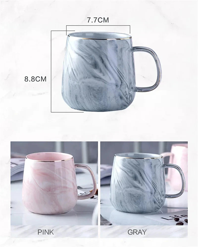 Nordic Marbled Ceramic Mug with Gold Rim Julia M LifeStyles
