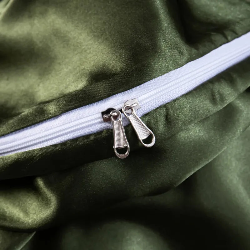 Soft 100% Imitate Silk Satin Duver Cover Sheet Pillow shams Multiple Colors Twin Double (1Duvet Cover+1FlatSheet+2Pillowcases) Julia M LifeStyles