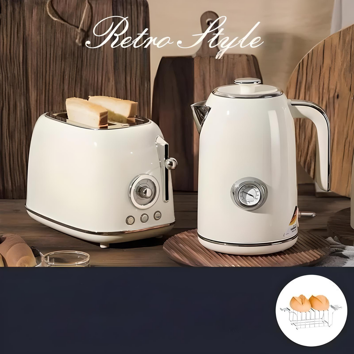 Retro Vintage 2-Slice Toaster & 57oz Hot Tea Kettle Set - Julia M LifeStyles