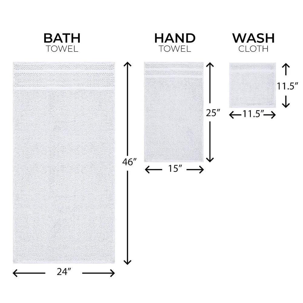 10 Piece Cotton Towel Set - Quick Dry & Soft Absorbent