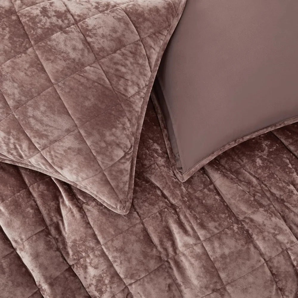 Ultra Soft Luxury Velvet Quilt Set - Queen Size Oversized Comforter for Summer Julia M LifeStyles