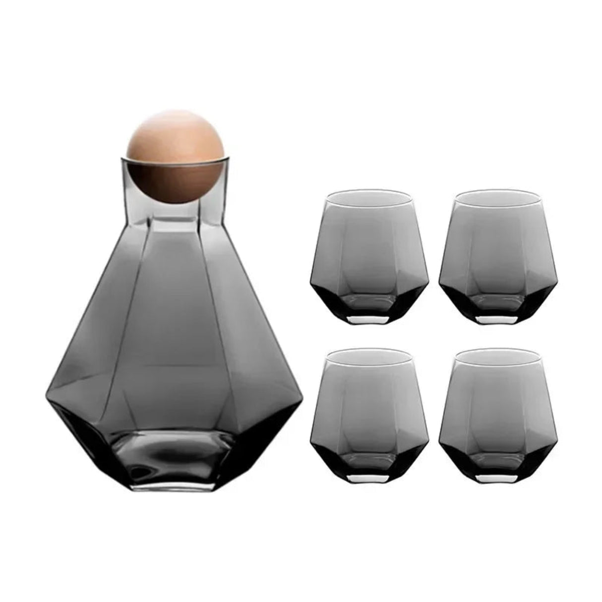 Geometric Crystal Glass Cafe and Glasses Set - Julia M LifeStyles