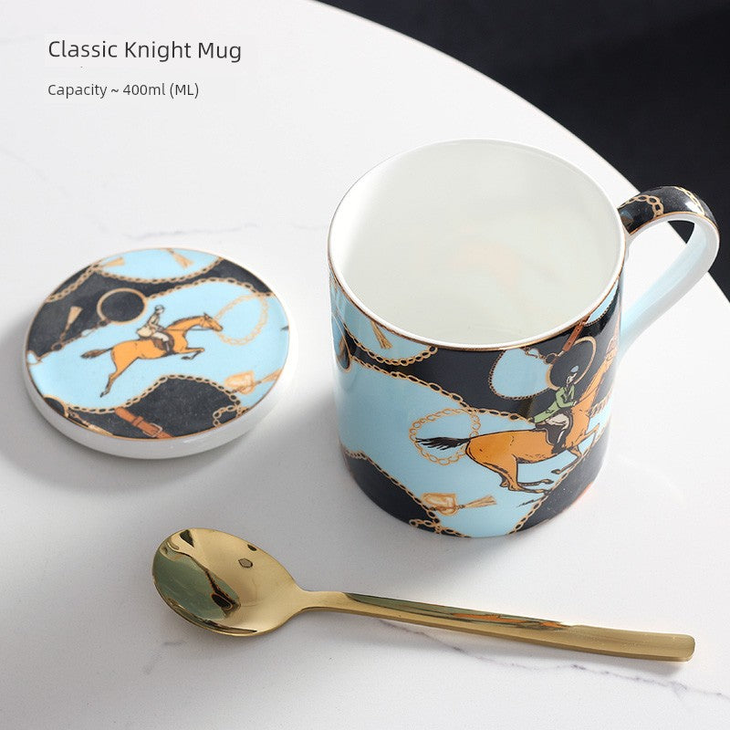 Florence Exquisite European-Style Bone China Mug with Lid and Spoon Julia M LifeStyles