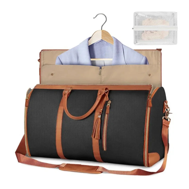 2in1 Convertible Garment Bag Foldable Suit Storage Bag Large Capacity Travel Duffle Bag Waterproof Tote Fitness Gym Bag - Julia M LifeStyles