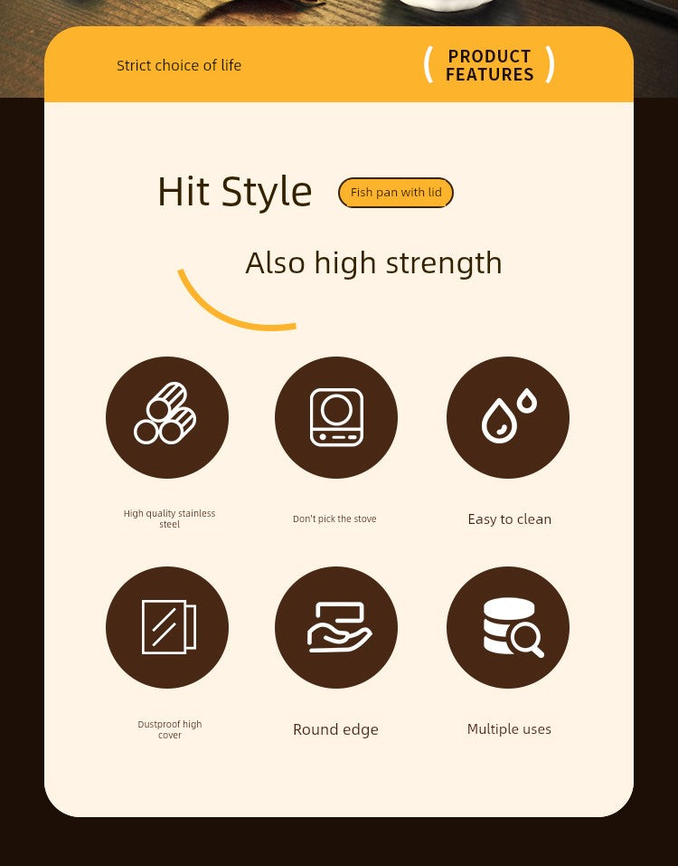 Grilled Fish Dish Extra Thick Oven Binaural Rectangular Stainless Steel Julia M LifeStyles