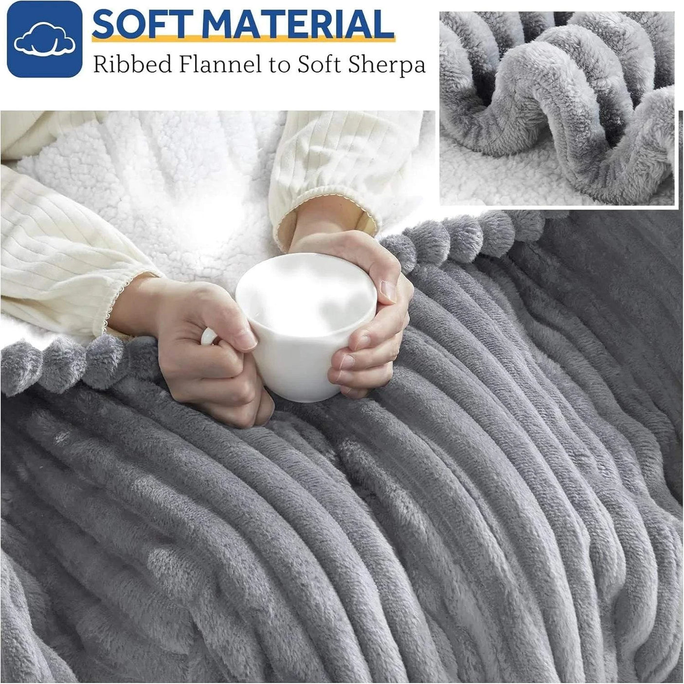 CozyFlame Electric Heating Blanket - Striped Flannel Comfort - Julia M LifeStyles
