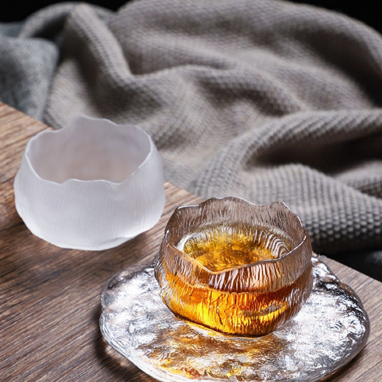 Frosted Japanese Glass Tea Cup – Elegant Single Serve Teacup - Julia M LifeStyles