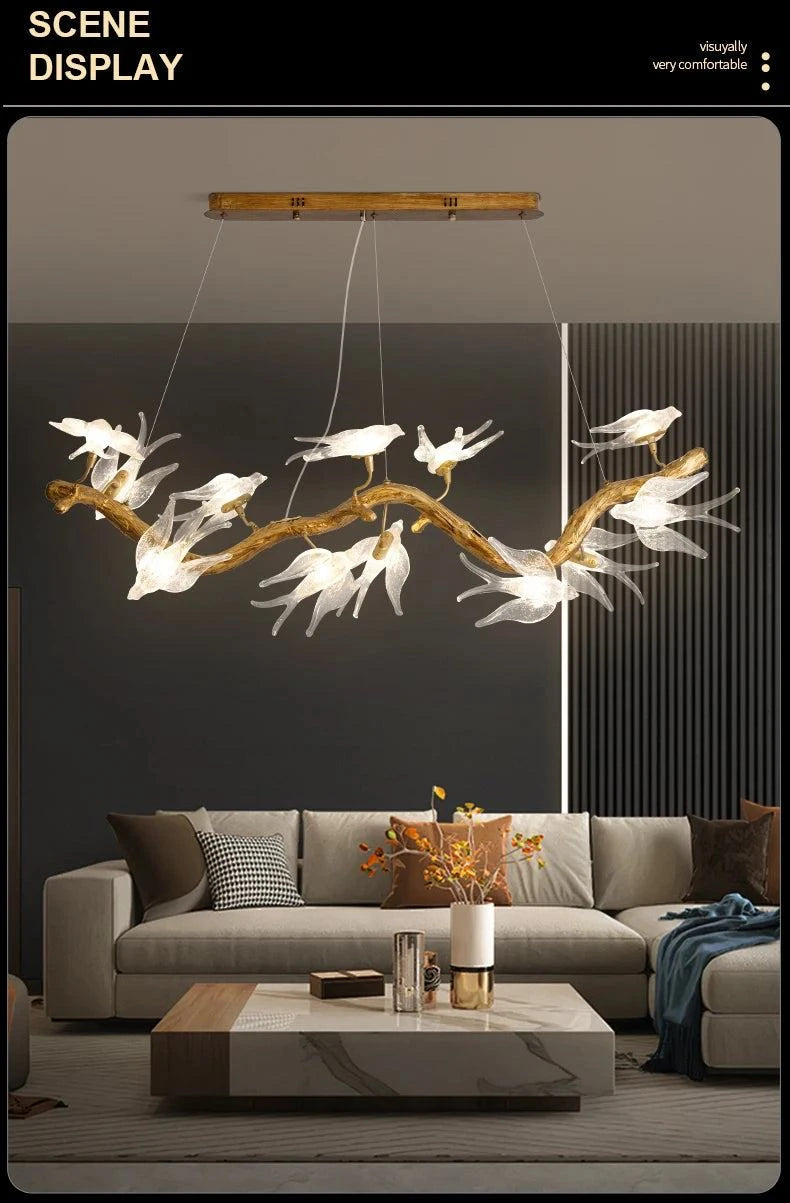 Artpad Designer Glass Bird Song Crystal Chandelier - Julia M LifeStyles
