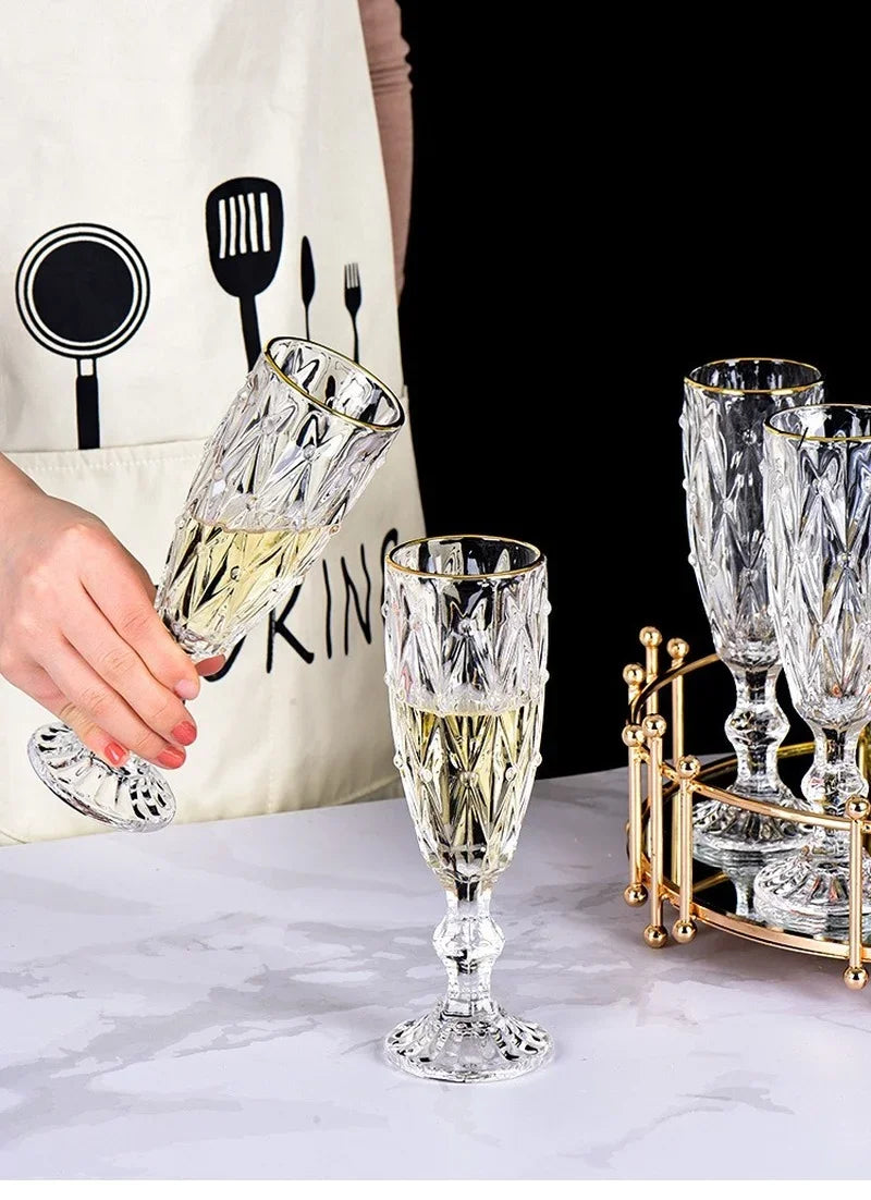 170ml Luxurious Crystal Champagne Glasses - Retro Cocktail Goblet Julia M LifeStyles