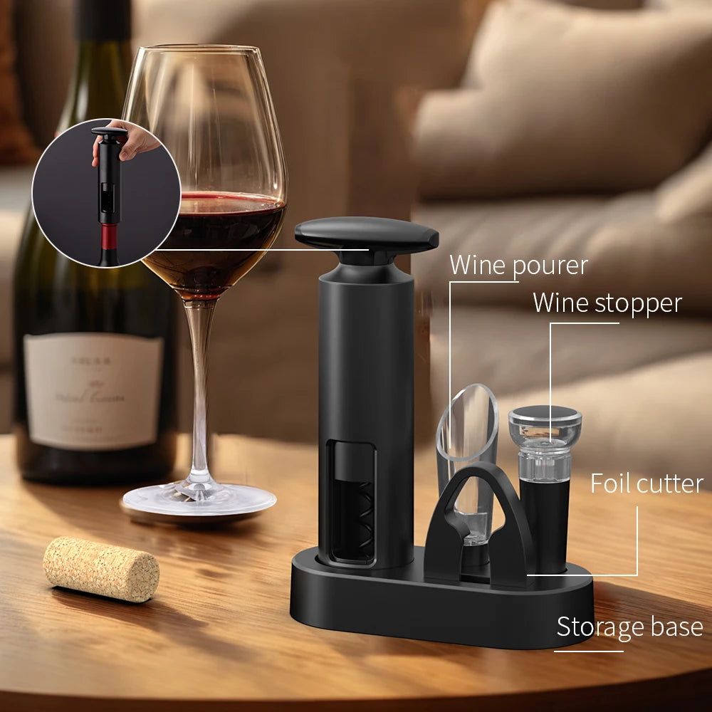 4-in-1 Luxury Electric Wine Opener Set with Stopper and Pourer Julia M Home & Kitchen
