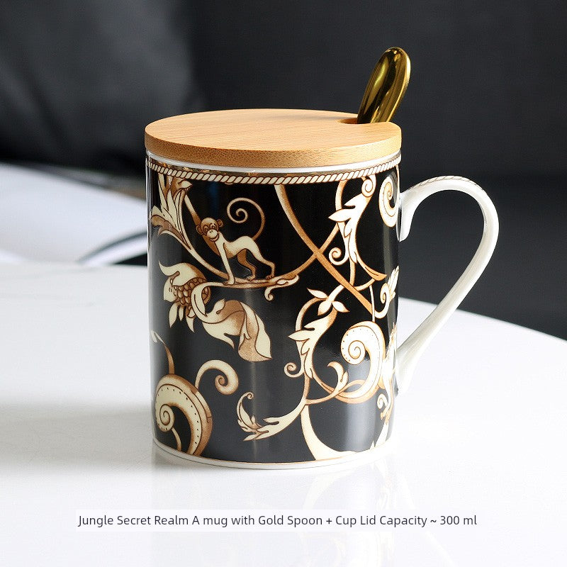 Florence Exquisite European-Style Bone China Mug with Lid and Spoon Julia M LifeStyles