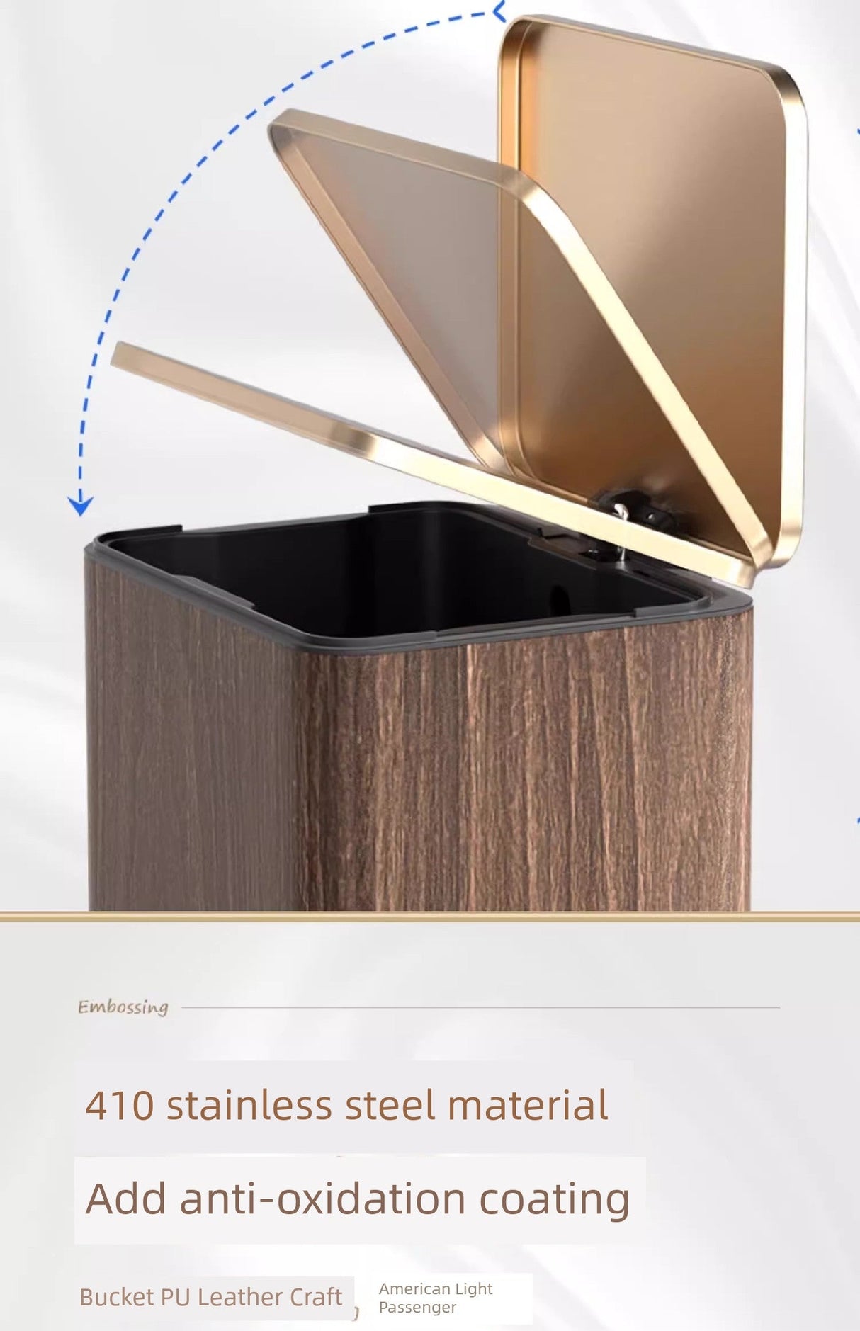 Sleek Leather Exterior German Foot-Pedal Trash Can - 12L -30L Luxury Design for Home & Office Julia M LifeStyles