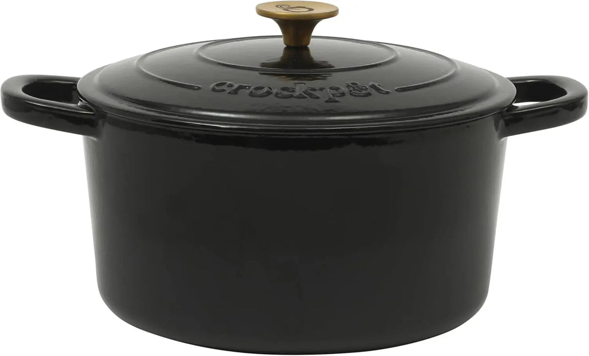 Artisan 7-Quart Round Dutch Oven - Matte Linen White w/Gold Knob Julia M Home & Kitchen