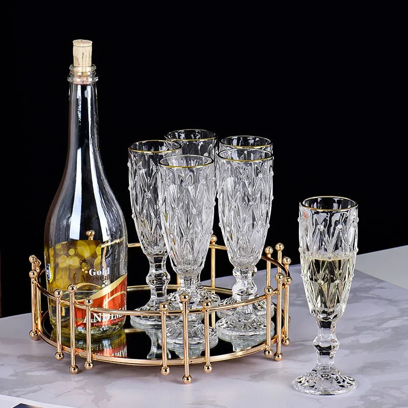 170ml Luxurious Crystal Champagne Glasses - Retro Cocktail Goblet Julia M LifeStyles