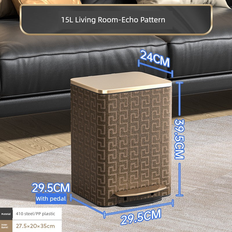 Sleek Leather Exterior German Foot-Pedal Trash Can - 12L -30L Luxury Design for Home & Office Julia M LifeStyles