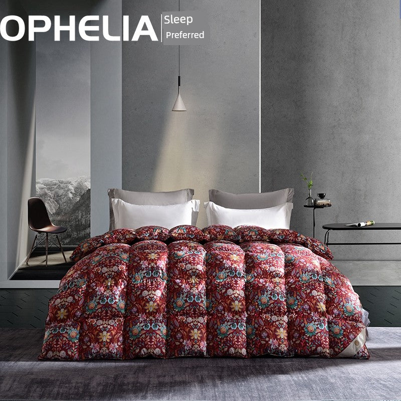 Luxury Italy Import Silk Duvet with 95% White Goose Down for Winter Comfort Julia M Home & Kitchen