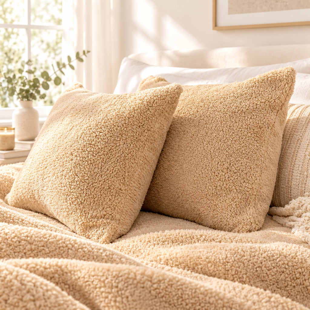 Plush Fleece Duvet Cover Set with Sheet, 4-Piece