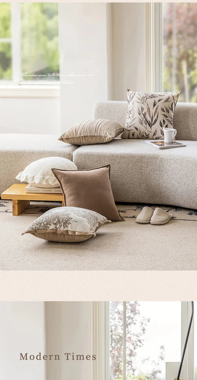 Brown coffee Modern Simplicity Pillow Covers Decorative Nordic Light Luxury Pillow Case 45*45 Jacquard Living Room Pillowslip Julia M Home & Kitchen