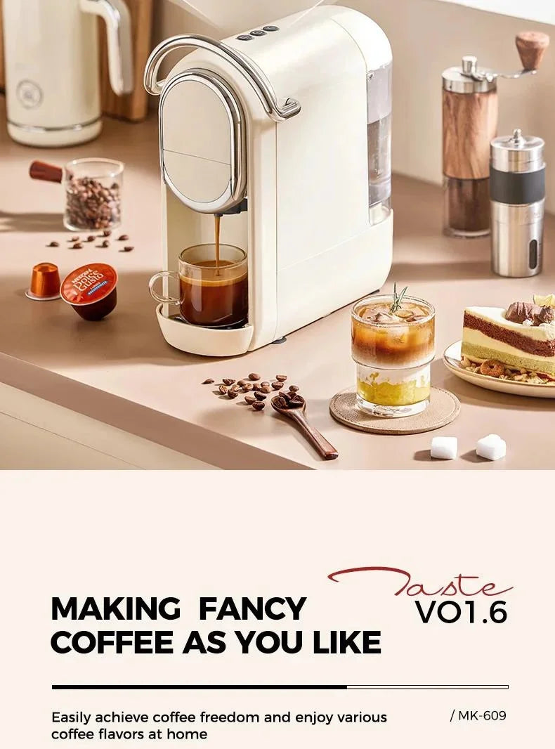 Compact 3in1 Nespresso Capsule Espresso Maker - Fully Automatic 220V 19Bar Julia M LifeStyles