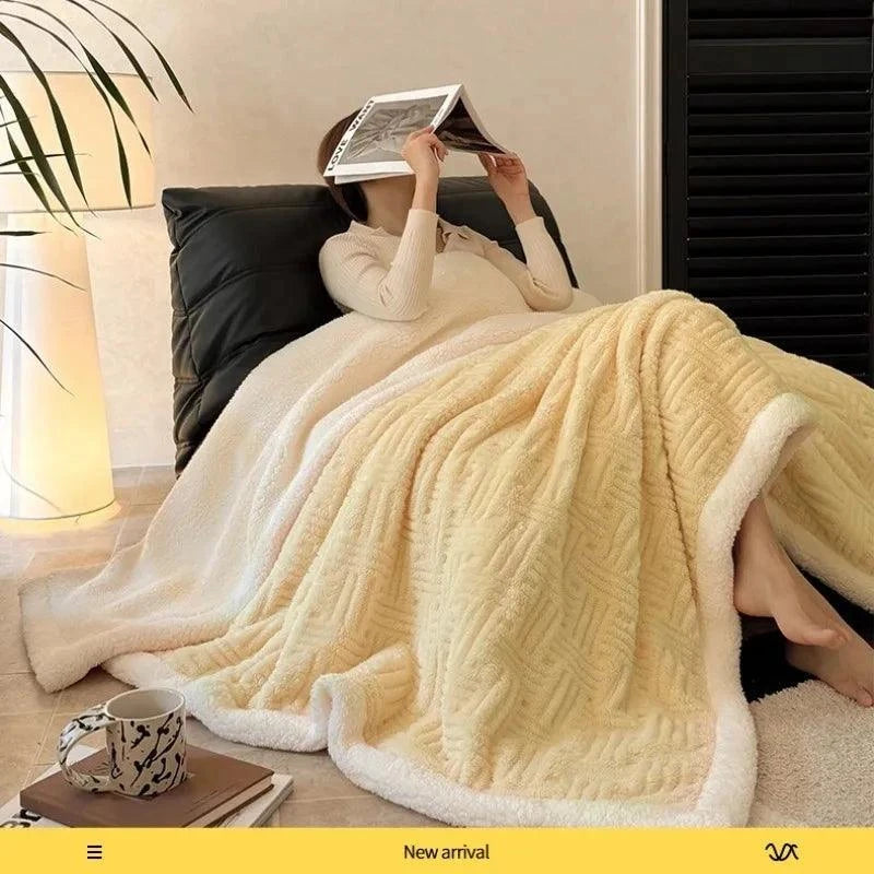 Cozy Coral Fleece Autumn & Winter Blanket Julia M LifeStyles