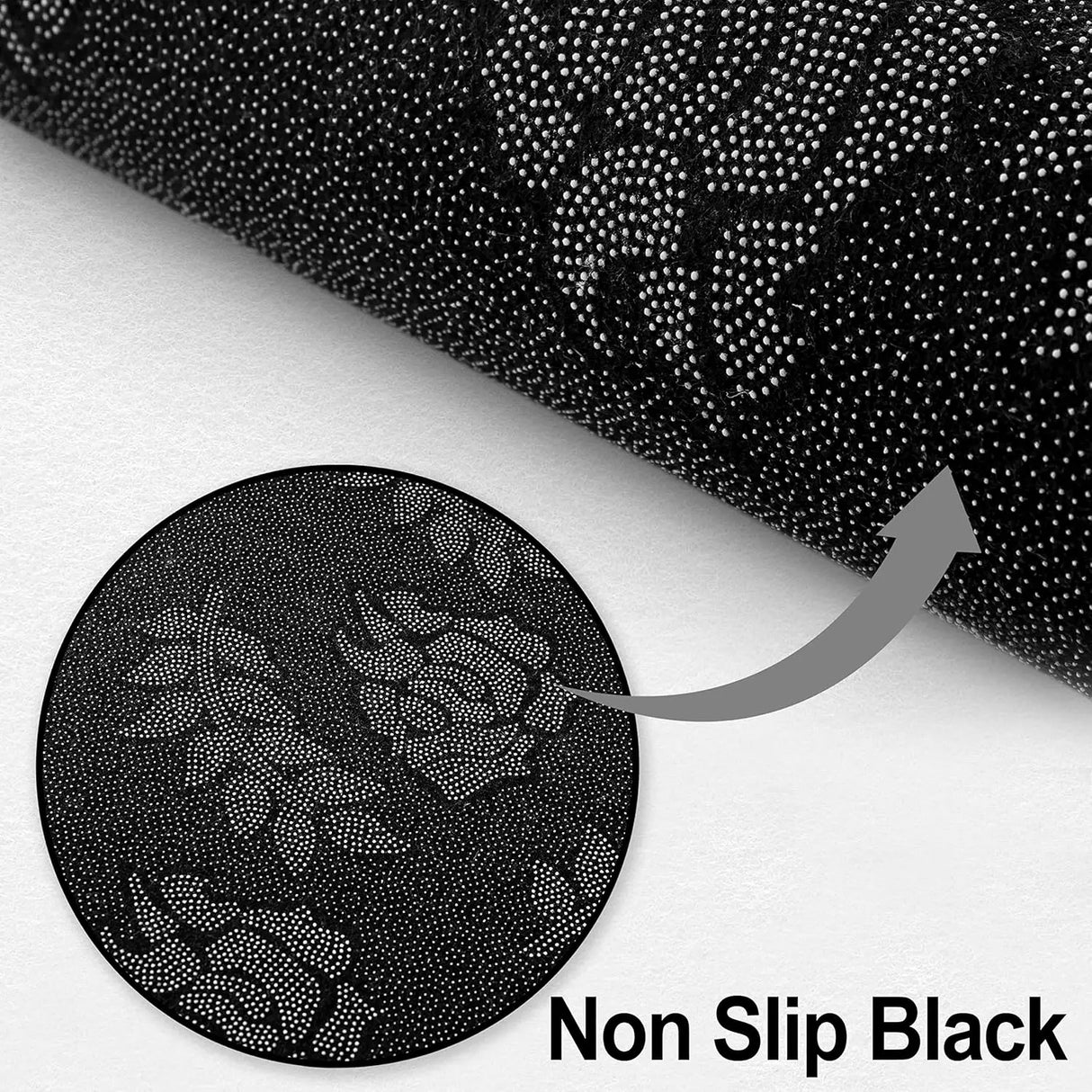 VIKAMA Black Large Living Room Carpet - Low Pile Waterproof Rug