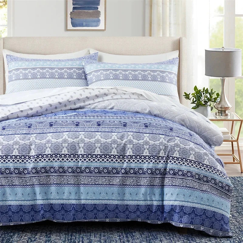 Bohemian Paisley Floral Reversible Duvet Cover Set for Twin Beds Julia M LifeStyles