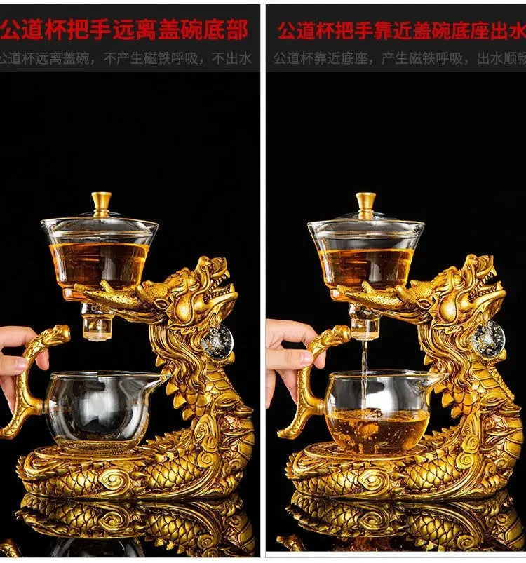 Dragon Automatic Magnetic Suction Glass Kung Fu Tea Set Julia M LifeStyles