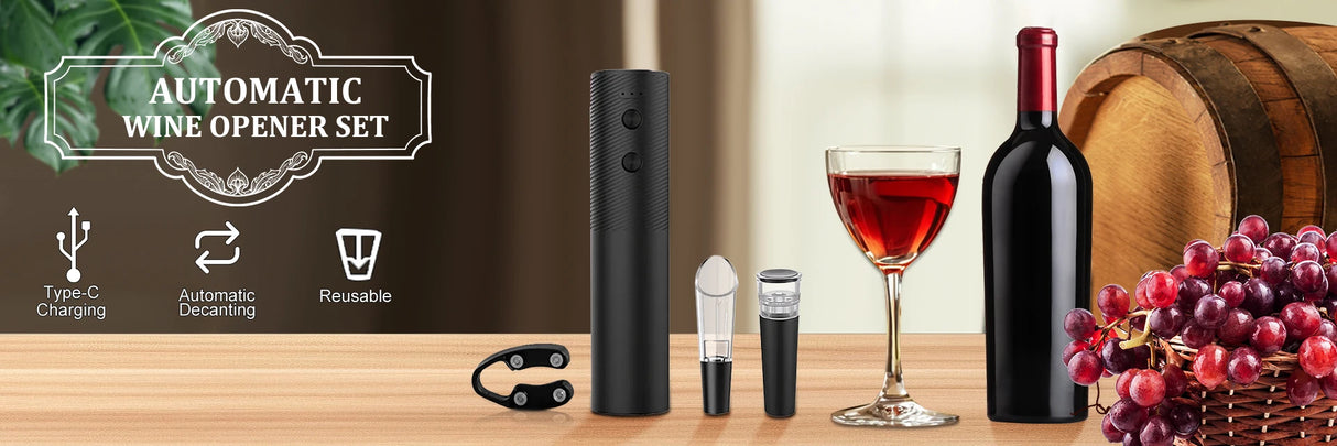 Rechargeable Electric Wine Bottle Opener Set - Julia M LifeStyles