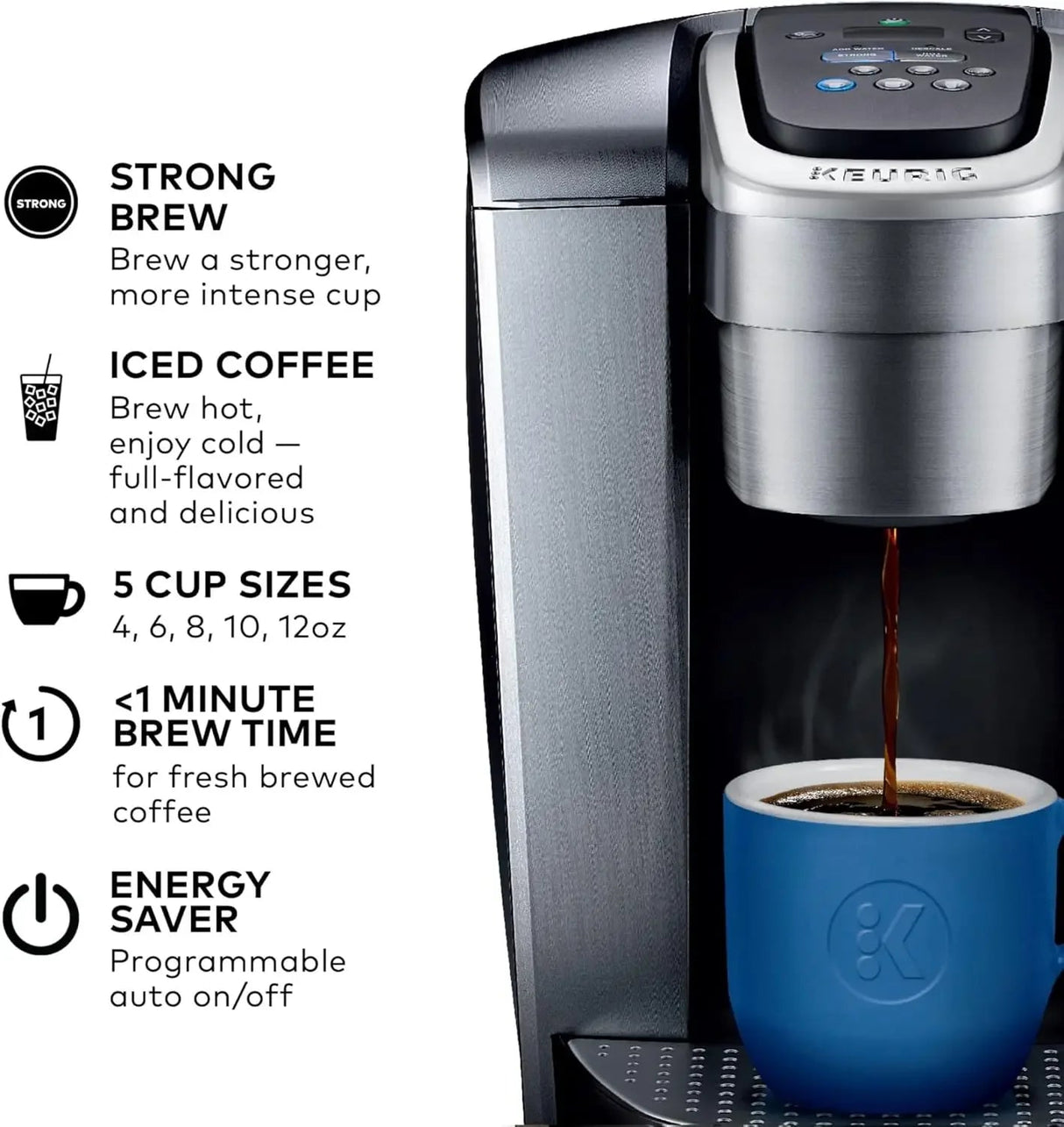 Keurig K-Elite Single Serve K-Cup Pod Coffee Maker, with Strength and Temperature Control, Iced Coffee Capability Julia M LifeStyles