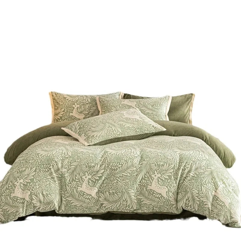 Opulent Milk Fleece Jacquard Bedding Set - Four-Piece Luxury Collection Julia M Home & Kitchen