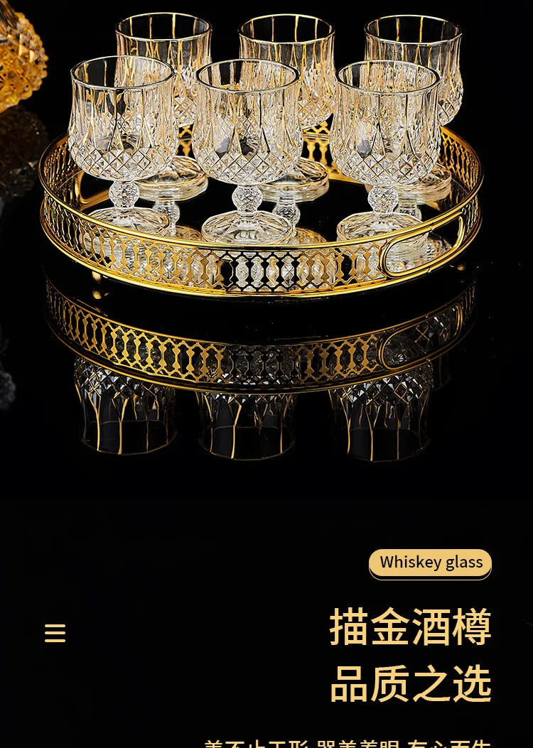 High-end European classical crystal glass liquor bottle foreign wine glass household whiskey glass set spirits glass wine set Julia M LifeStyles