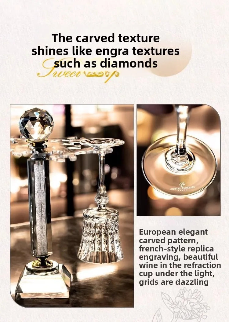 Crystal Elegance Red Wine Glass Set with Silk Iceberg Decanter Julia M Home & Kitchen