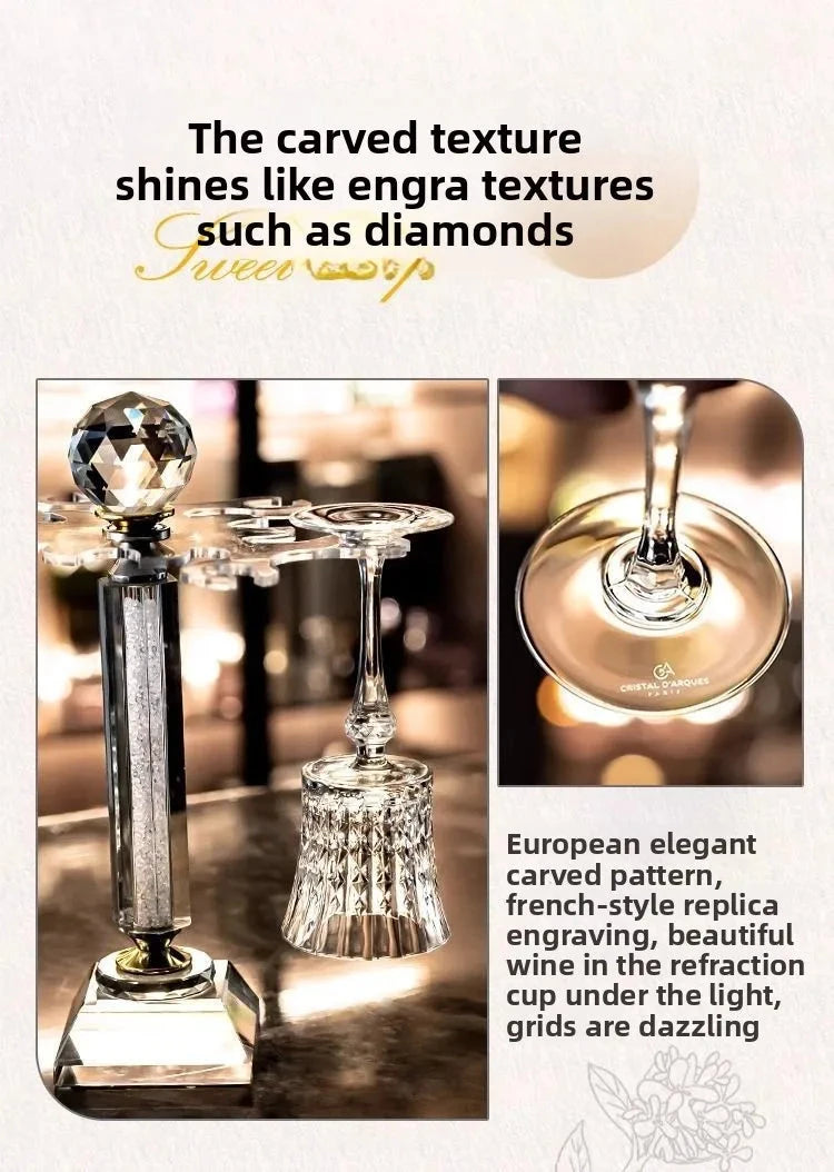 Crystal Elegance Red Wine Glass Set with Silk Iceberg Decanter Julia M Home & Kitchen