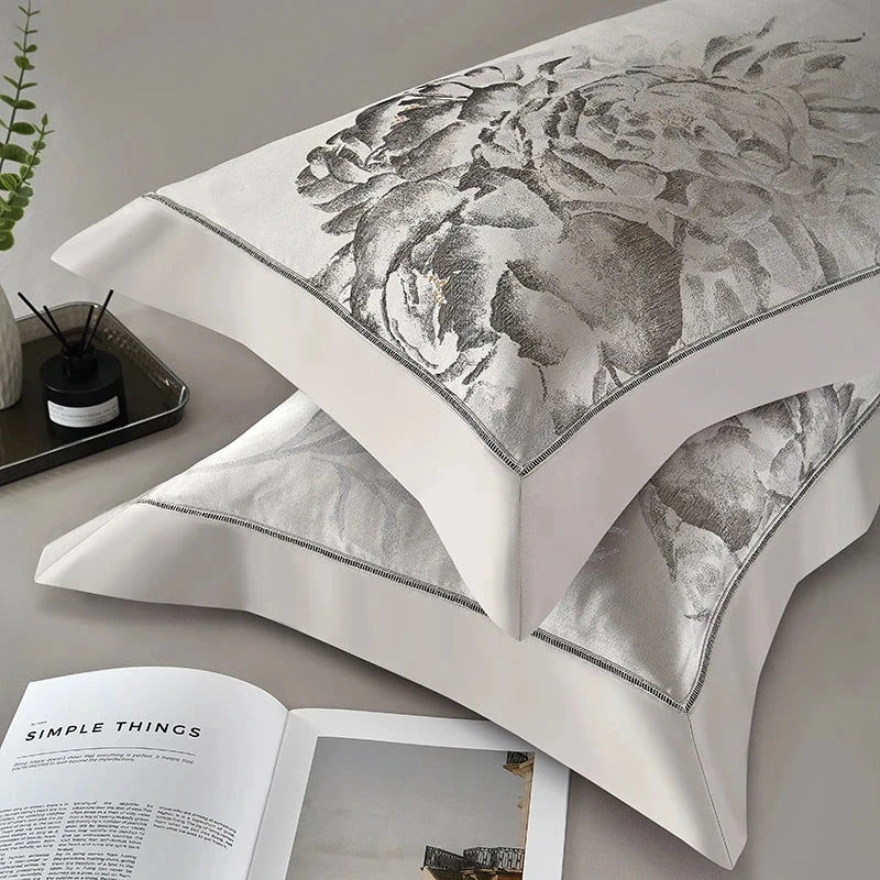 Luxury 4/7Pcs Silky Egyptian Cotton Damask Satin Super King Bedding Set Julia M LifeStyles