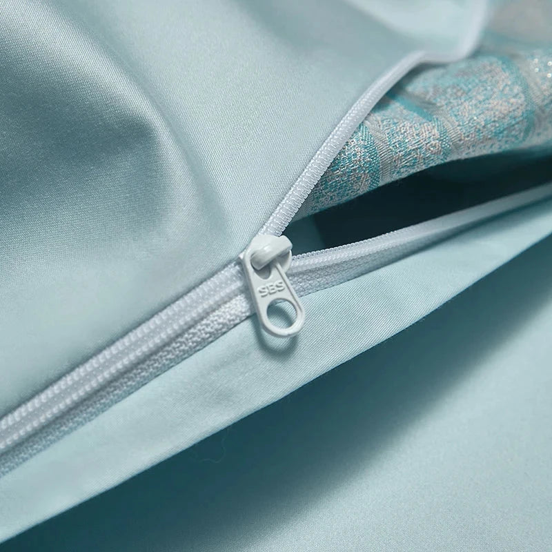 Luxury 4/7Pcs Silky Egyptian Cotton Damask Satin Super King Bedding Set Julia M LifeStyles