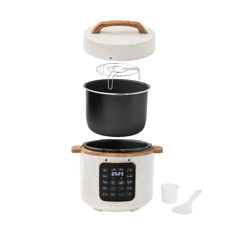 The Pioneer Woman Linen Speckle 6-Quart Pressure Cooker with Touch Control Display Julia M LifeStyles