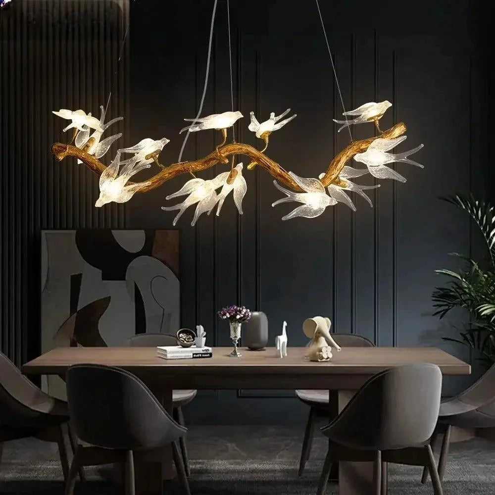 Artpad Designer Glass Bird Song Crystal Chandelier - Julia M LifeStyles