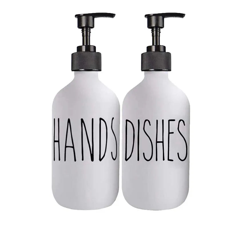 Elegant 500ml Black Dish Soap Dispenser Set with Refillable Pump for Farmhouse Chic Décor Julia M LifeStyles