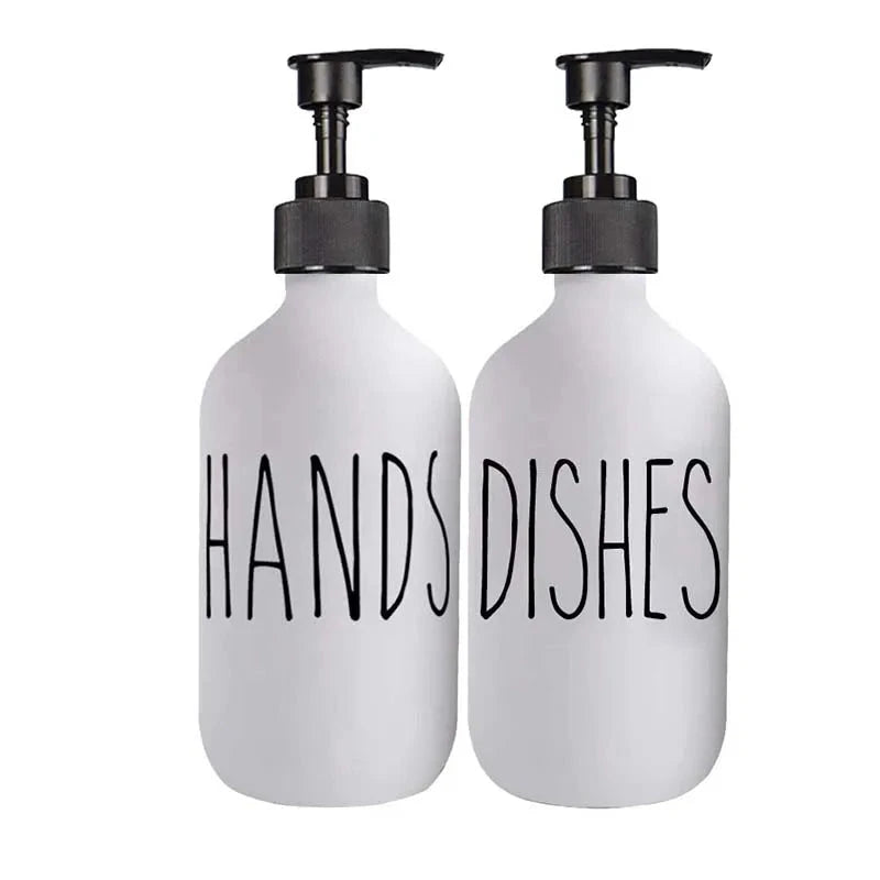 Elegant 500ml Black Dish Soap Dispenser Set with Refillable Pump for Farmhouse Chic Décor Julia M LifeStyles