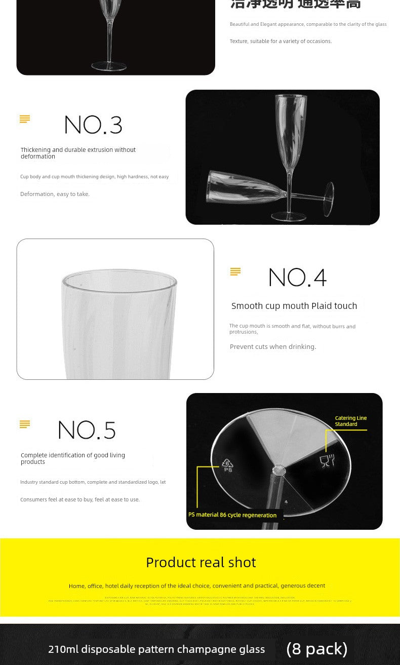 210ml 8 PCs Banquet Bubble Wash-Free Champagne Glass Julia M Home & Kitchen